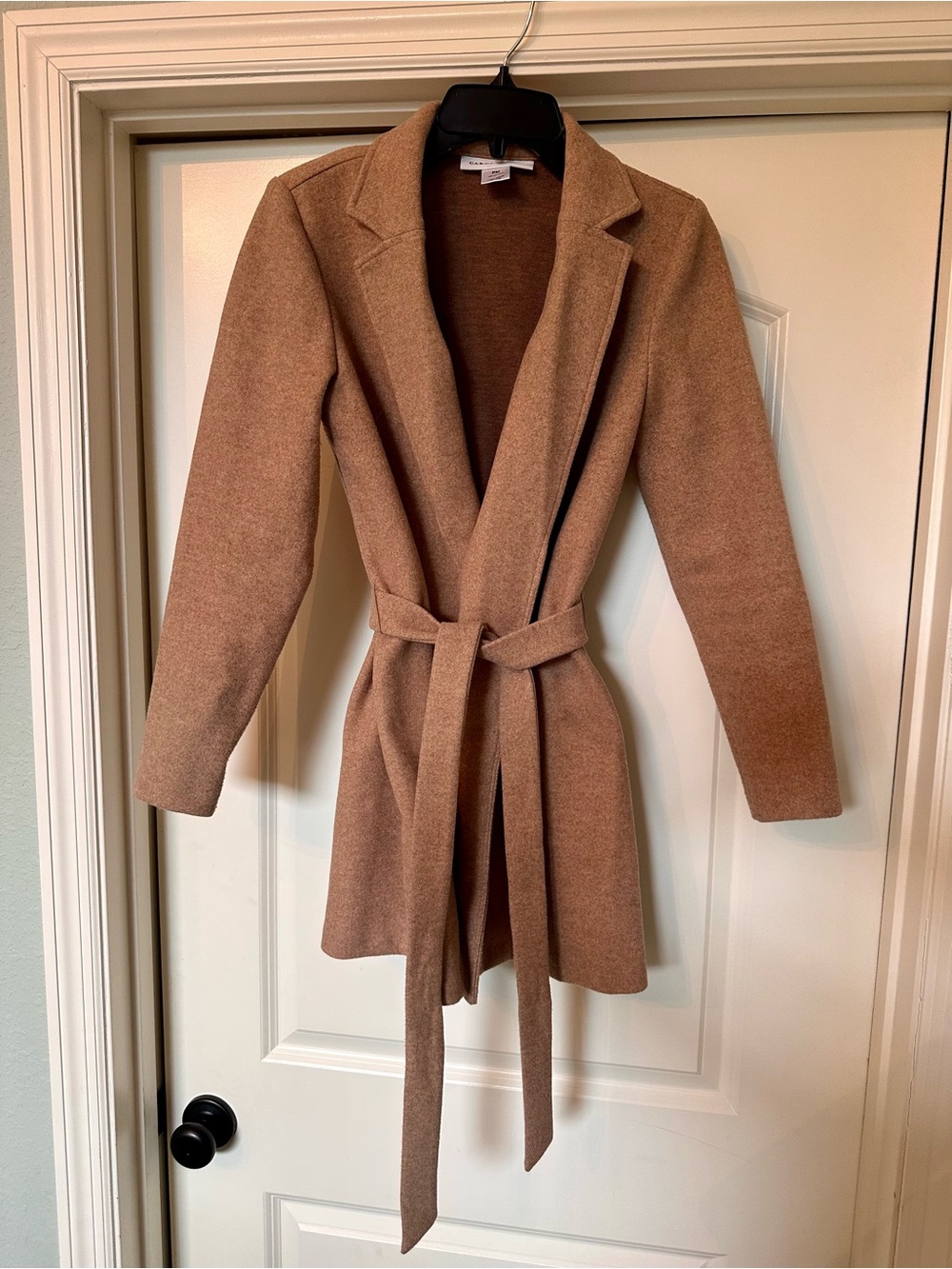 Carole Wren - Camel Colored Wrap Coat - NWOT!